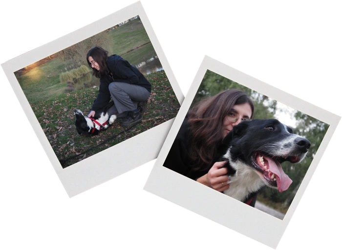 Portraits de Margot avec son chien Fuji